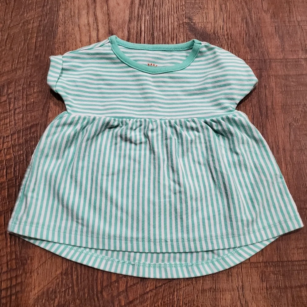Cat & Jack White Striped Tunic Top Carters Coral Legging Baby Girl Matching Set